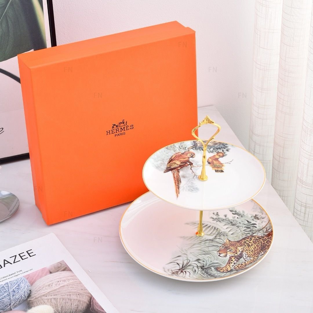 Hermes  Carnets D Equateur Bird and tiger sweet serving tray - Hermes Tray | Aleppo Gift UAE